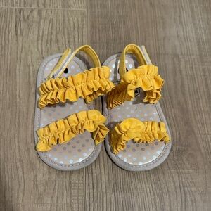 Yellow Ruffle Kids Sandals
